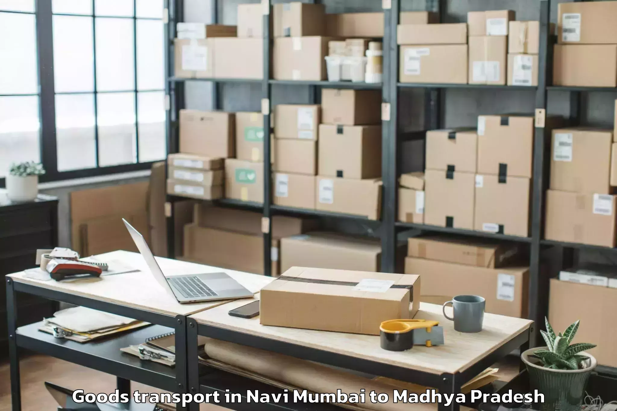 Top Navi Mumbai to Shujalpur Goods Transport Available